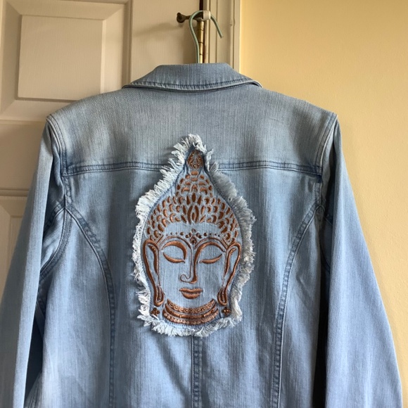 G.I.L.I. Denim Buddha Jacket Light Wash SZ 14 - Picture 3 of 16